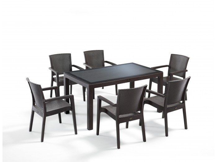 Градински комплект LIVERNO set 6 (кафяво)